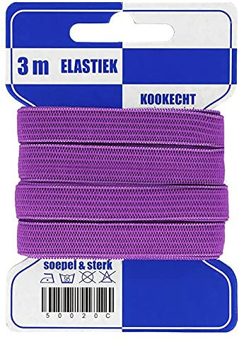 maDDma 3 m Gummiband 10 mm elastisches Band Wäscheband Farbwahl, Farbe:violett