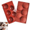 Lot de 2 moules en silicone ronds à 5 trous - 8 cm - En forme de demi-sphère - Pour chocolat, gâteau, gelée, mousse de dôme