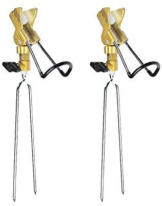Gobesty Rutenhalter Edelstahl Angelrutenhalter, 2 Stück 360° Verstellbar Hallter, Angelrutenhalter Rutenhalter Angelrute, Stabiler und Winkelverstellbarer Rutenhalter, Winkelverstellbarer Rutenhalter