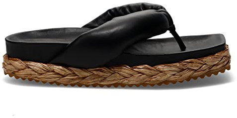 EQUITARE Tongs Bogdana noir avec semelle en paille - 2216116 JASIA Florence Black - Taille, Noir , 40 EU