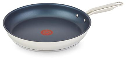 T-Fal Platinum Stainless Steel Fry Pan 12 Inch Induction Oven Safe up to 500F Cookware, Pots and Pans, Dishwasher Safe Silver