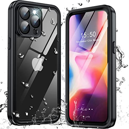 ANTSHARE for iPhone 14 Pro Max Case, IP68 Waterproof Dustproof Shockproof Cases with Built-in Screen Protector, Full Body Sealed Protective Front and Back Cover Case for iPhone 14 Pro Max 6.7 (Black)