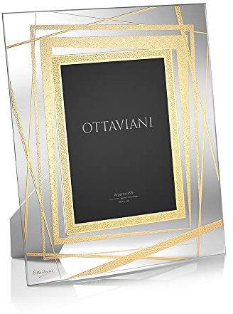Ottaviani Portafoto della Collezione Cristalli di luce in Cristallo e foglia oro Tecnologia Gold Foil cm 13x18