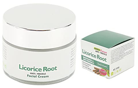 Crema Facial Blanqueadora, Crema Facial Hidratante Iluminadora, Corrección de Manchas Oscuras, Crema Facial de Arbutina de Raíz de Regaliz, 1,8 Oz