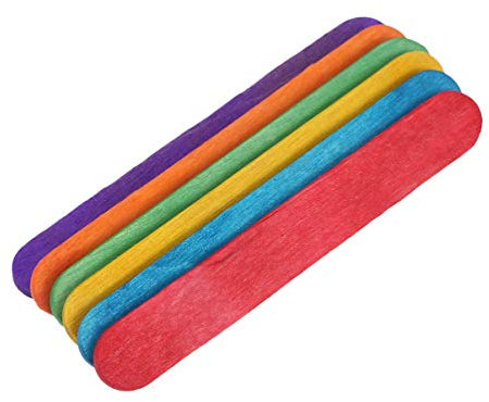 COHEALI 50 Stück Farbige Eisstiele Bastelstöcke Eisstangen Eis Am Stiel Diy-sticks Handgemachte Holzstäbchen Große Eisstiele Diy Holzstäbchen Eisstock Aus Hölzern Material Kind Riese