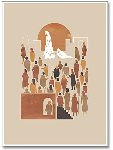 OAOPIC Jesus Woman Healed Poster Scripture Fringe of Jesus Garment Canvas Wall Art Bible Verses Story Print Painting Religious Christian Boho Minimalist Picture Wall Decor for Bedroom 30,5 x 40,6 cm