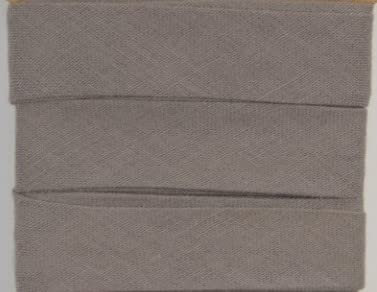 Baumwoll-Schrägbänder-Uni-ca. 20 mm Breite x 3 Meter Länge- in 28 Farben Einfassband gefalzt (Grau)