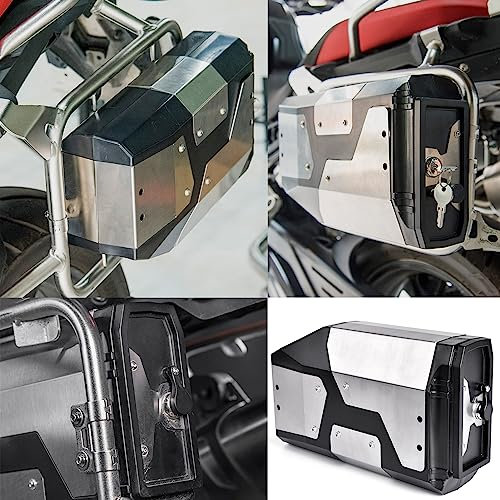 TAZGANTAX Valigetta Porta Attrezzi Laterale Moto Compatibile con R1250GS R 1250GS R1200GS R 1200 GS LC ADV Adventure F750GS F850GS F 750 GS F 850 GS Custodia Laterale Impermeabile in Plastica ABS
