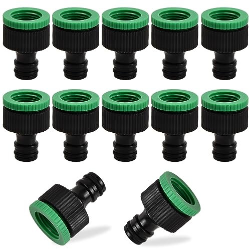 Pinsheng 10 Piezas Conectores de Manguera 3/4 y 1/2 BSP 2 en 1 Plástico Adaptador de Grifo Roscado Exterior Conector de Manguera para Unir Tubo de Conector Rápido para Grifos