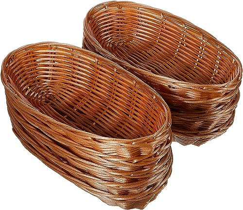 Corbeille à fruits 10 pièces en rotin tissé panier à pain panier de service à pain paniers à pain for table paniers tissés for cadeaux ovale en plastique petit panier pain chauffe-pain panier à pain
