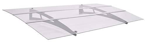 Door canopy silver and transparent 150x90 cm PET