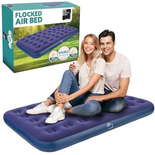 Supply Cube Double Air Bed – Waterproof & Durable Inflatable Mattress for All-Night Comfort – Versatile Camping Bed & Air Mattress for Home or Outdoors - Double Airbed