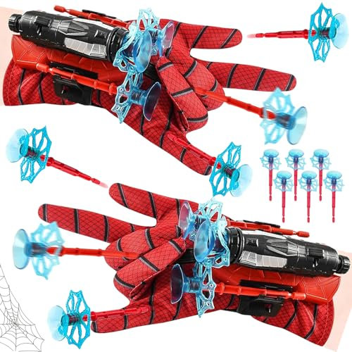 ZZRSYJ Spider Launcher Handschuh,2 Set Spider Hero Handschuhe,Launcher Handgelenk Spielzeug,Super Spider Launcher,Hero Launcher Spider Handschuhe Spinnennetz Launcher,Cosplay Glove Launcher