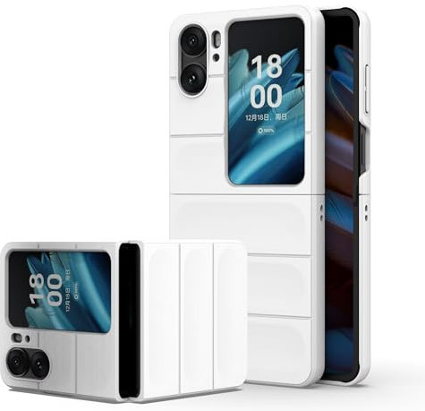 ESTH® Coque pour Oppo Find N2 Flip avec Bouclier Résistant aux Germes, Coupe Fine, Texture Douce au Toucher, Étui Rigide en PC Antichoc et Anti-Rayures, Blanc