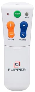 Flipper Big Button Universal TV Remote for Seniors, Dementia - TVs and Cable Set Top Boxes (STBs) - Favorites, IR (infrared) Devices Like Sky, Virgin, Samsung, LG, Vizio, [Does not Work Streaming]