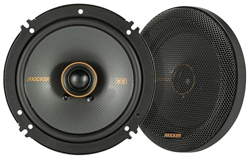 KICKER 51KSC6504 Coaxial Speaker System, 2-Way Design, One (1) Pair, 6.5 (160mm) Polypropylene Woofer/Midrange, 3/4 (20mm) Silk-Dome Tweeters, 100 Watts RMS, 200 Watts Peak