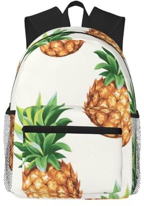 EVIUS Ananas-Rucksack für Damen, Reiserucksack, Teenager-Rucksack, schlanker und geräumiger Rucksack, 600d/PU-verschlüsseltes Oxford-Gewebe, Ananas, One size