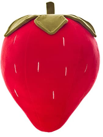 Almohada De Fresa Almohada De Frutas Suaves Almohada En Forma De Fresa Juguetes De Peluche Rellenos De Frutas Decoraciones De Fresa Almohadas De Viaje para El Cuello (Rojo 25 Cm)