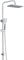 TVTIUO Bathroom Shower Mixer Set, Two Spout Modes (ABS Rectangular Hand Shower, Overhead Rain Shower), for Bathroom, Chrome Plated