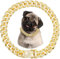 Dog Chain Collars, 15mm Width Diamond Cuban Link Dog Collar, Gold Chain Dog Collar with Secure Buckle, Dog Necklace Metal Cat Chain for Medium Large Dogs Cats, 18 Inches