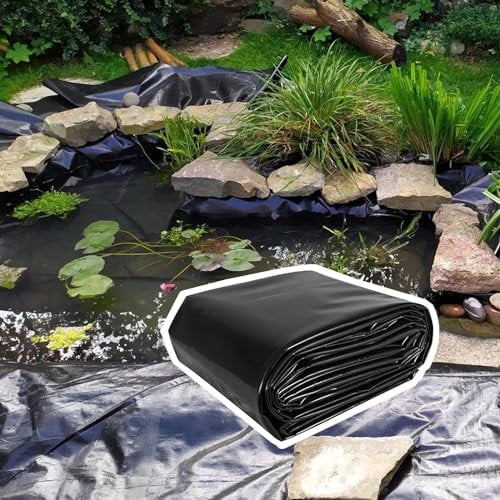Teichfolie vorgeschnitten 0.12mm Teichfolien HDPE Teichplane 3x3m 6x6m 10x10m UV-Beständig witterungsbeständig, Reißfest Baufolie Schwarz für Gartenlandschaftsbau Pools Koi-Teiche ( Größe : 15x14m )