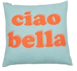 David Fussenegger Kissenhülle Silvretta 'ciao bella' 50 x 50 cm Jade - Hellblau