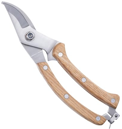 MiKoyi Premium Gartenschere Professionelle Gartenschere mit 3Cr13-Edelstahlklingen Anti-Rost, Langanhaltende Schärfe,Schere zum Pfropfen, Beschneiden von Zweigen, Pflanzen und Blumen, Klein