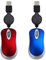 Fcuajdkq Lot de 2 petites souris filaires USB 1600 DPI Optiques compactes pour 98 2000 XP Vista Ve, rouge et bleu
