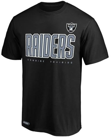 NFL Kinder Jugend 8–20 Offizielles Fußballteam Farbe Prime Time Wordmark Performance Primary Logo Kurzarm T-Shirt, Las Vegas Raiders Schwarz, 8