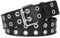 JASGOOD Double Grommet Belt PU Leather Belt for Women/Men Halloween Punk Jeans 2 Hole Belt Wide 1.5 Inch Black Fit fo Waist Size 34 Inch