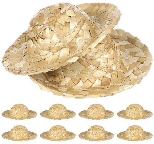 SEWACC 20 STK Minihut zum Selbermachen Puppen Strohhut Leerer Strohhut Mini-Sommerhut als Herzstück Mini-Hut doll Accessories Puppenhüte geflochtene Strohhüte Puppenmütze Hölzern