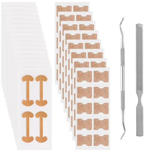 ZYNERY Ingrown Toenail Correction Patch,144 Pcs Toenail Patches and 2 Pcs Ingrown Nail Tools, Ingrowing Toenail Kit Painless Ingrown Nail Treatment Foot Tools for Nail Health Relief