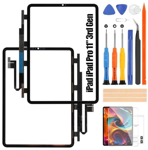 Atwist Vetro per iPad Pro 11 2021 3rd Generazione, Schermo Ricambio per iPad Pro 11 2021 Touch Screen per iPad Pro 11 A2301 A2459 A2460 Digitalizzatore Pannello con Riparazione Kits 11.0’’