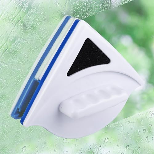 Limpiador de ventanas magnético, doble cara, limpiador de ventanas triangular, limpiador de ventanas de doble cara para ventanas de cristal de 3 – 8 mm (solo apto para acristalamiento sencillo)