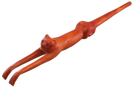 Suoumwa Rückenkratzer in Katzenform, Aus, Anti-Juckreiz-Stick, Massagegerät mit Langem, Tier-Katzenstatue, Rückenkratzer Zur Linderung