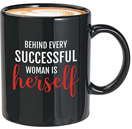 WXWUDEI Mug à café pour femme Noir 325 ml – Every Successful Woman – Feminism Herself Boss Lady Female Leader Self Motivation Independent Girls Bestie