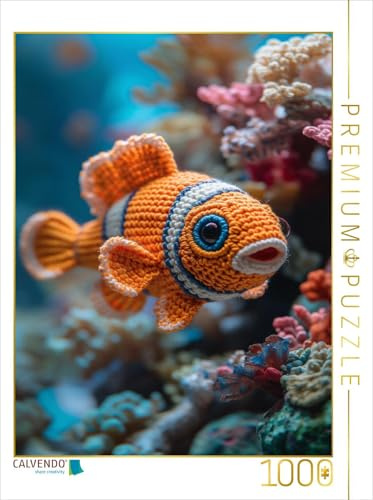 CALVENDO Puzzle gehäkelter Fisch | 1000 Teile Lege-Größe 64 x 48 cm Foto-Puzzle für glückliche Stunden
