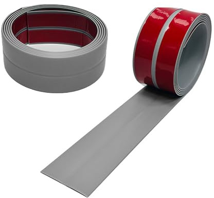Weichsockelleiste, 3 m PVC Winkelprofil Kunststoff Selbstklebend für Küche und Badezimmer, Selbstklebende Abschlussleiste, Flexible Knickleiste, Fugendichtungsband (Grau, 20 x 20 mm)