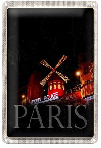 Blechschild | Moulin Rouge | Paris | Retro-Stil | 20 cm x 30 cm