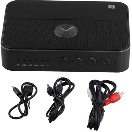 Pqahffowr Receptor y transmisor NFC Bluetooth 5.3 2 en 1 Adaptador de audio óptico digital a analógico coaxial auxiliar de 3,5 mm