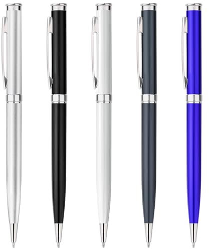 Truevaste 10er Set Kugelschreiber Set, 0.7mm Hochwertige Druckkugelschreiber mit Metallgehäuse & Ergonomischm Drehmechanismus, Ball point Pen für Perfektes Schreiben, Schwarz Tinte, Schwarz Gehäuse