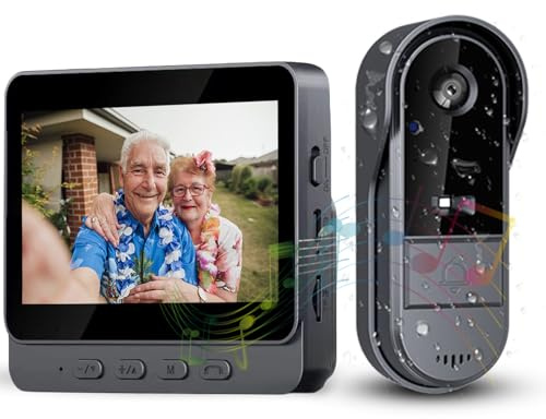 Campanello senza fili esterno impermeabile con schermo IPS di 4.3 1080P Campanello senza fili con telecamera IP69 videocitofono audio bidirezionale impermeabile fotocamera HD 170° citofono visione