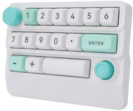 Cuifati Kabellose Mechanische RGB-Zifferntastatur, Hot-Swap-fähige, Makroprogrammierbare 15-Tasten-Tastatur mit Numpad-Joystick-Knopfsteuerung, für PC, Laptop, (Weiß Grün)