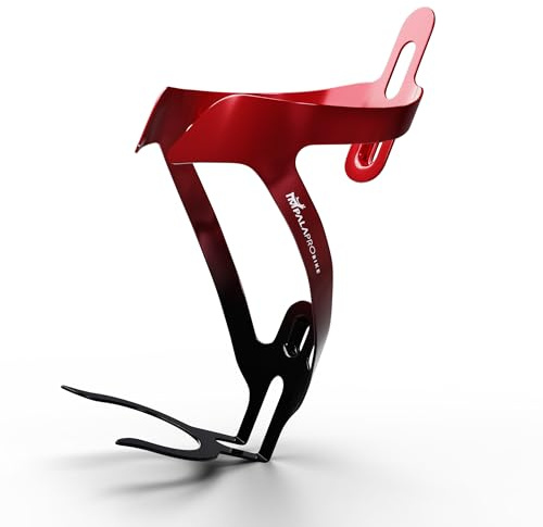 IMPALAPRO Porta Borraccia MTB e Corsa in Alluminio Elettroplaccato Ultralight 26g – Portaborraccia Bici con Accesso Frontale e Adattatore per Bottiglie d’Acqua Usa e Getta (rosso 1pc)