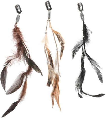 FOMIYES 6 Stück Vintage Feder Haarclip für Damen Leichtes Piraten Cosplay Zubehör Haarverlängerung Festival Haarschmuck