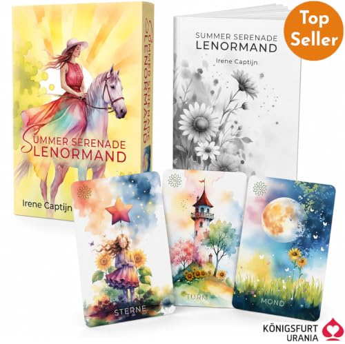Summer Serenade Lenormand - 38 Lenormand-Karten und Booklet (DE) | Kartenlegen mit den Lenormand Orakelkarten