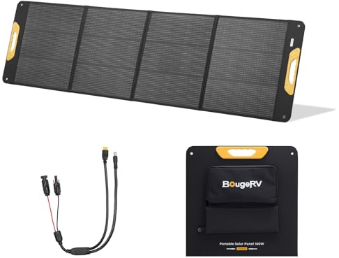 BougeRV Panneau Solaire Pliable 200W avec des Sorties XT60/DC7909 | 25% Efficacité N-Type, Module Solaire Mobile Fibre de Verre, IP65, pour Station Électrique, Camping, Extérieur, Jardin