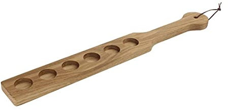 Olympia Oak Wood 6 Shot Drinks Wooden Paddle Board 500mm CN508