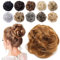 TESS Elastico con Capelli Finti Per Coda Chignon Capelli Veri Capelli Finti Hair Bun Posticci Hair Estensione Updo Ponytail Parrucchino Elastici Per Capelli Donna Coda Chignon,Biondo Scuro