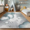 Teppich Kinderzimmer Bär-Himmel Wolken Sterne Design Kurzflor Kinderteppich mädchen Spielteppich Modern Design Babyzimmer Teppiche für Junge und Mädchen Extra Weich 120 x 170 cm